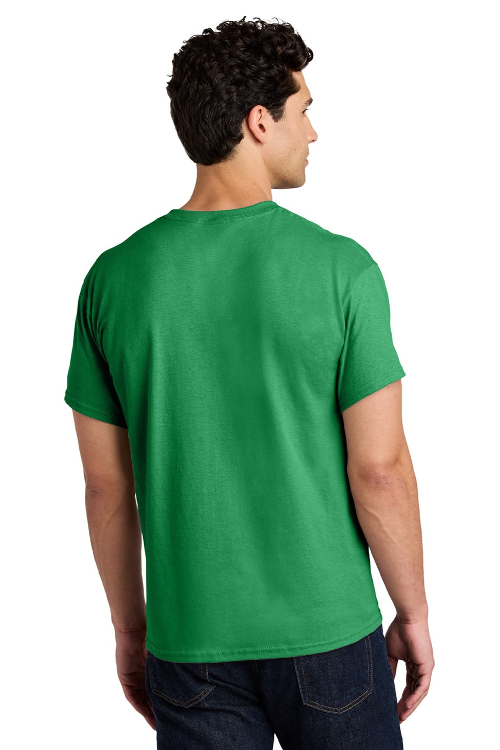 Gildan 5000 Mens Short Sleeve Crewneck T-Shirt Antique Irish Green Model Back