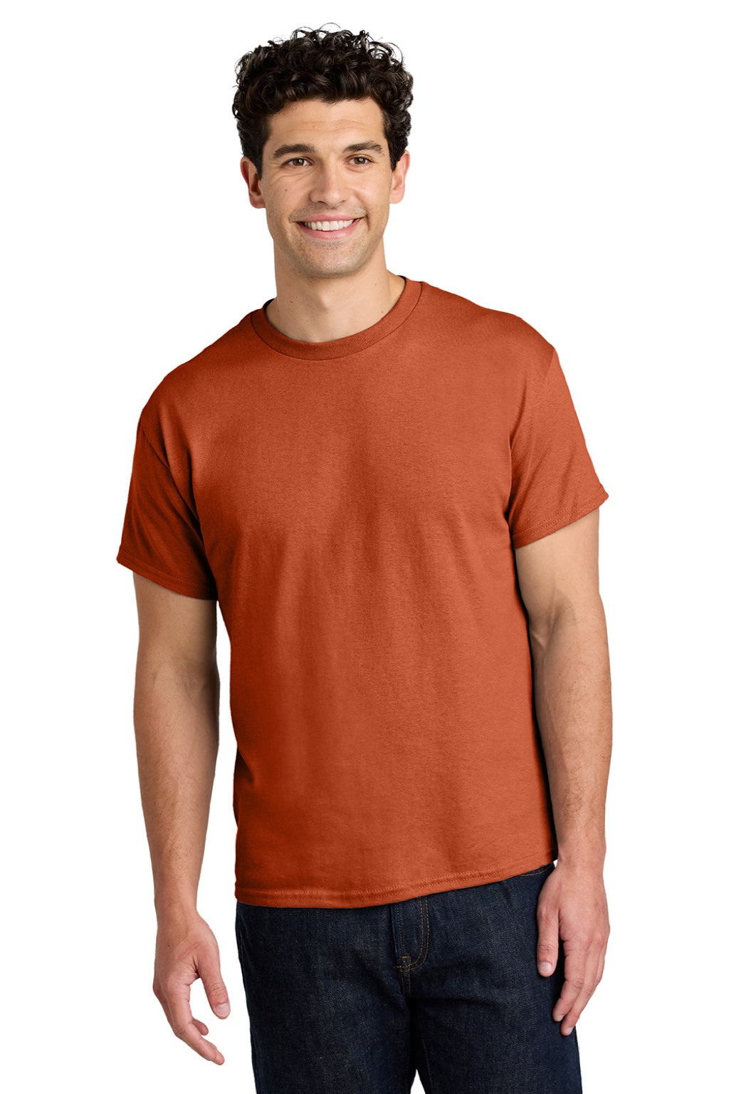 Gildan 5000 Mens Short Sleeve Crewneck T-Shirt Antique Orange Model Front