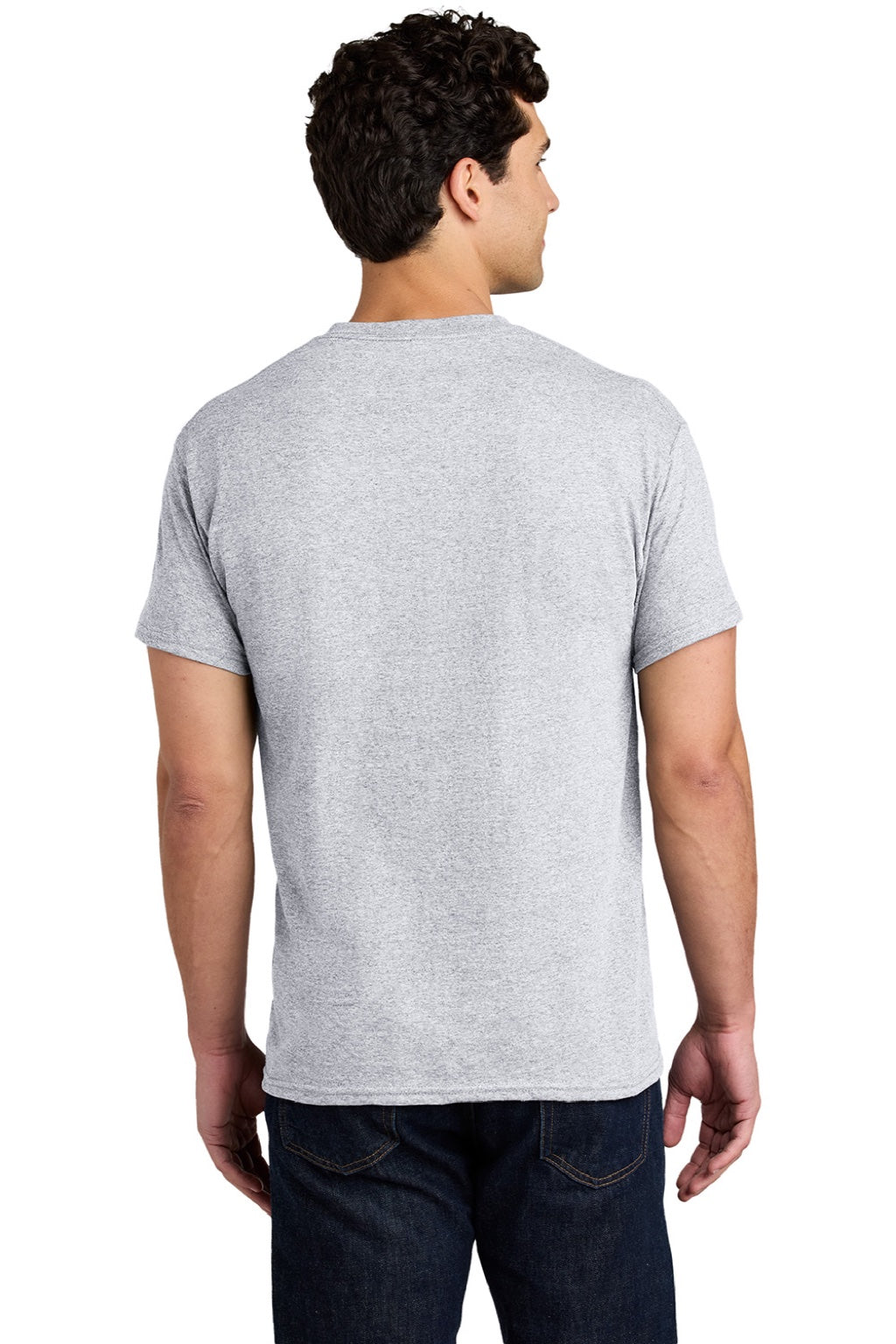 Gildan 5000 Mens Short Sleeve Crewneck T-Shirt Ash Grey Model Back