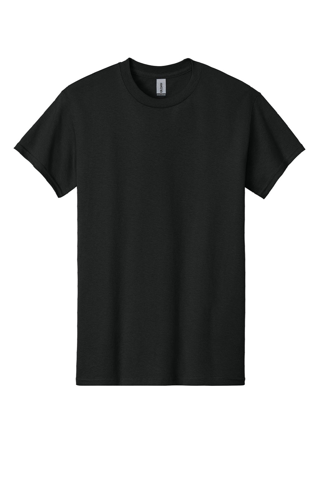 Gildan 5000 Mens Short Sleeve Crewneck T-Shirt Black Flat Front