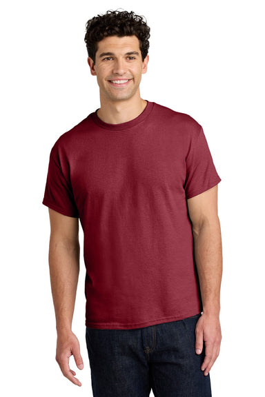 Gildan 5000 Mens Short Sleeve Crewneck T-Shirt Cardinal Red Model Front