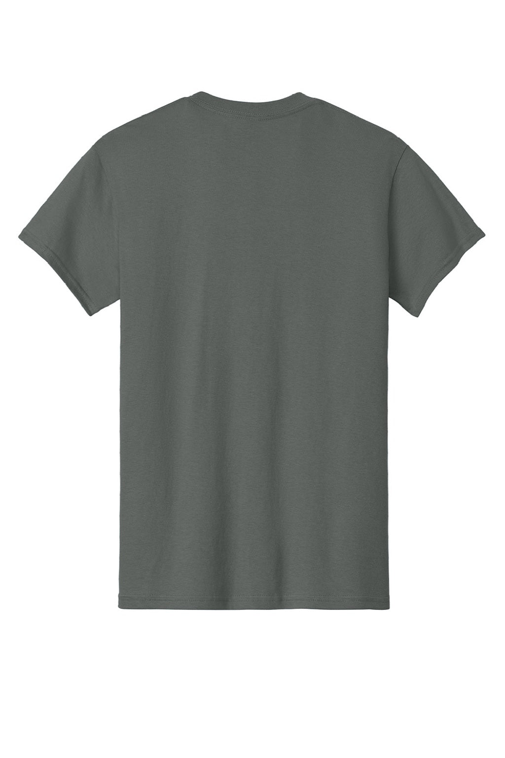 Gildan 5000 Mens Short Sleeve Crewneck T-Shirt Charcoal Grey Flat Back