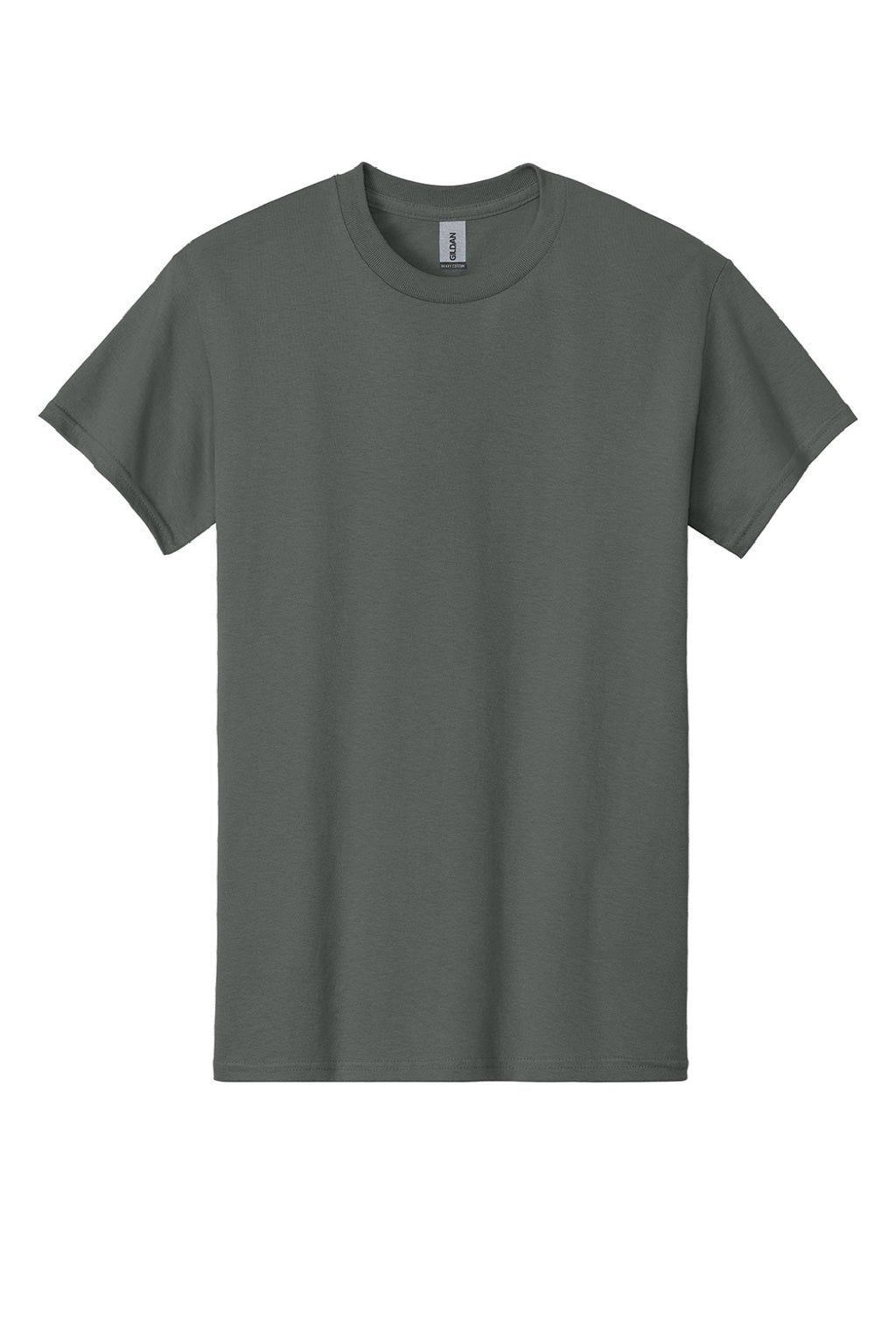 Gildan 5000 Mens Short Sleeve Crewneck T-Shirt Charcoal Grey Flat Front