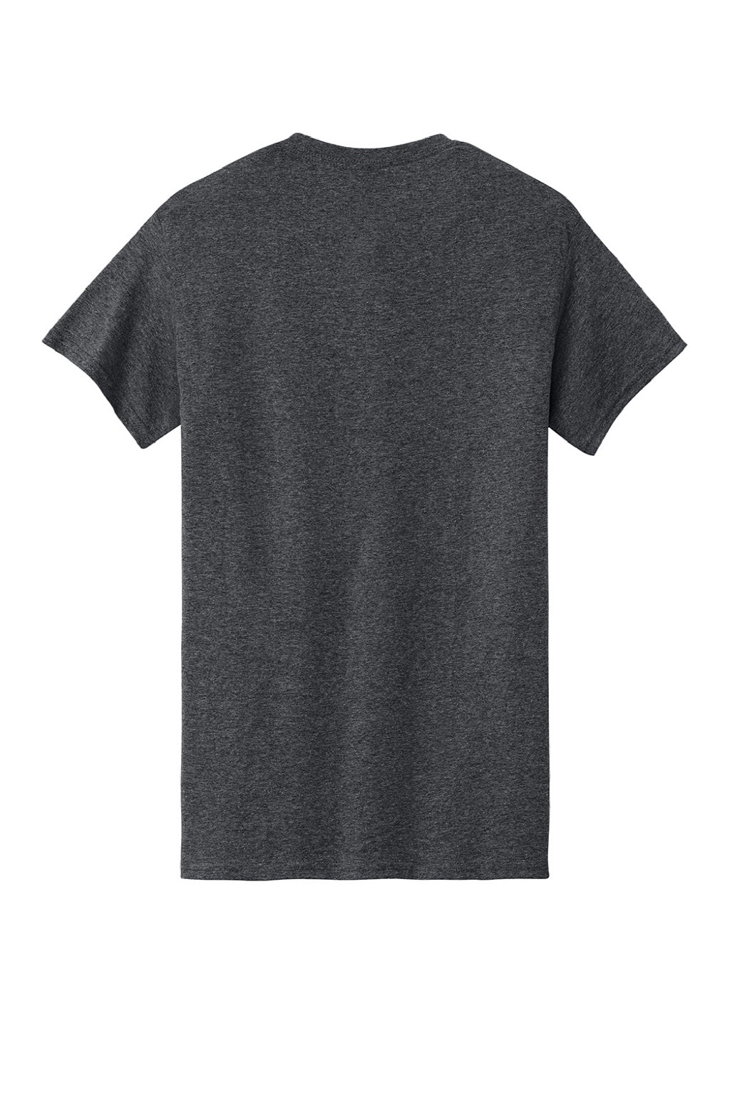 Gildan 5000 Mens Short Sleeve Crewneck T-Shirt Heather Dark Grey Flat Back