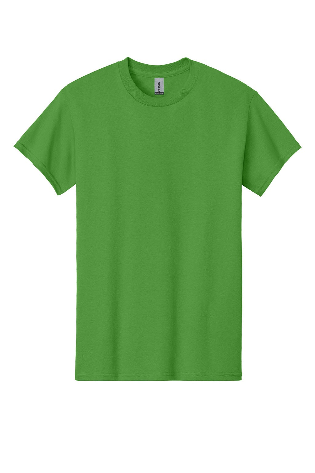 Gildan 5000 Mens Short Sleeve Crewneck T-Shirt Electric Green Flat Front