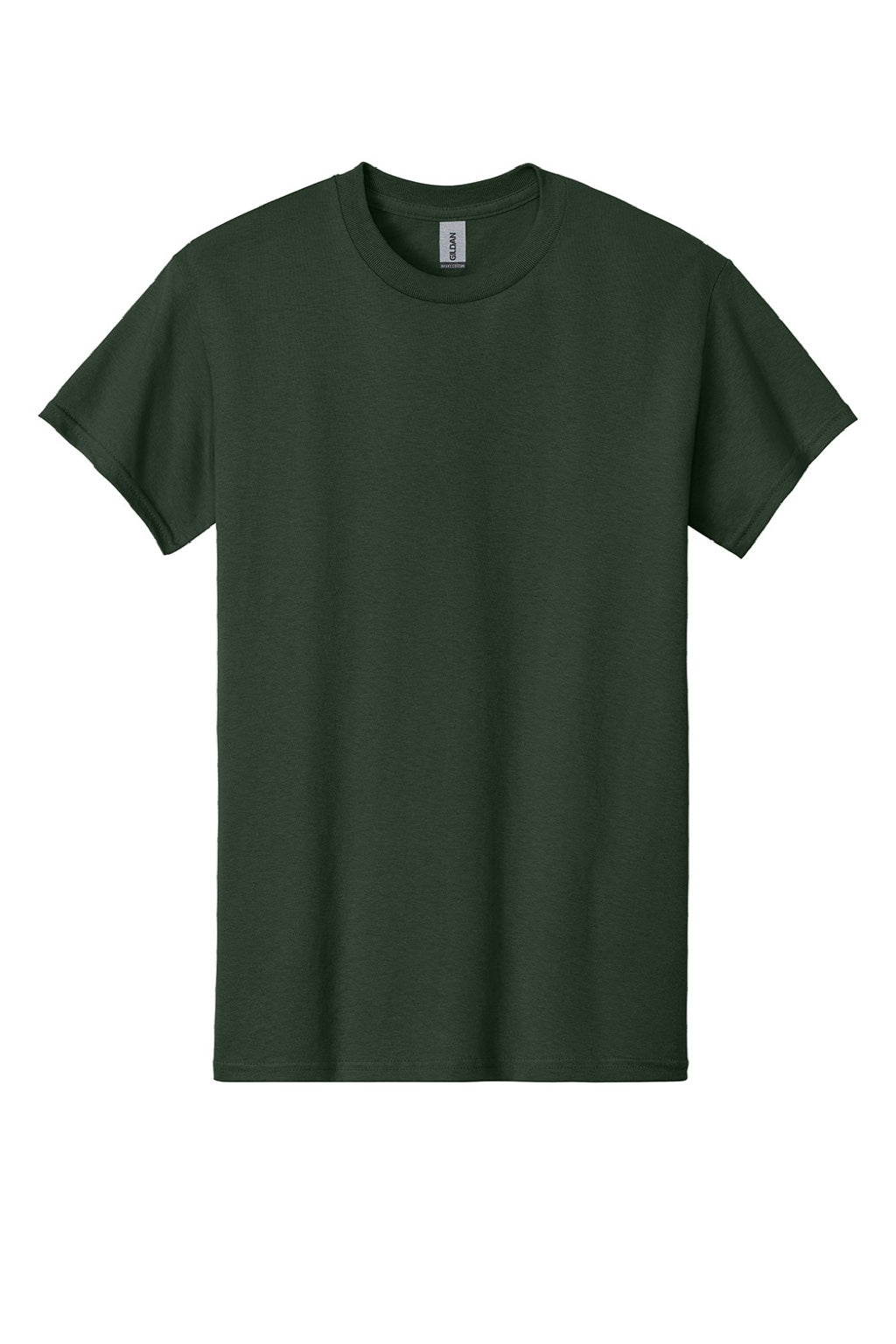 Gildan 5000 Mens Short Sleeve Crewneck T-Shirt Forest Green Flat Front