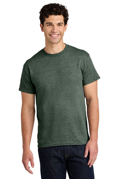 Gildan 5000 Mens Short Sleeve Crewneck T-Shirt Heather Military Green Model Front