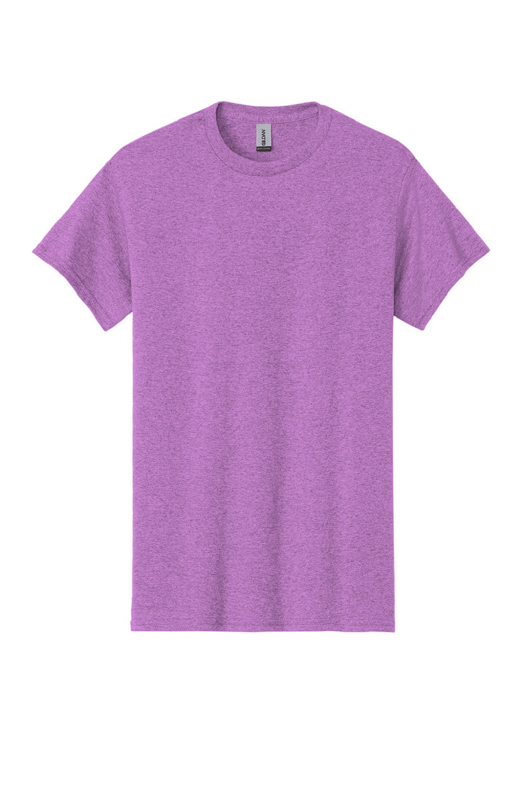 Gildan 5000 Mens Short Sleeve Crewneck T-Shirt Heather Radiant Orchid Purple Flat Front
