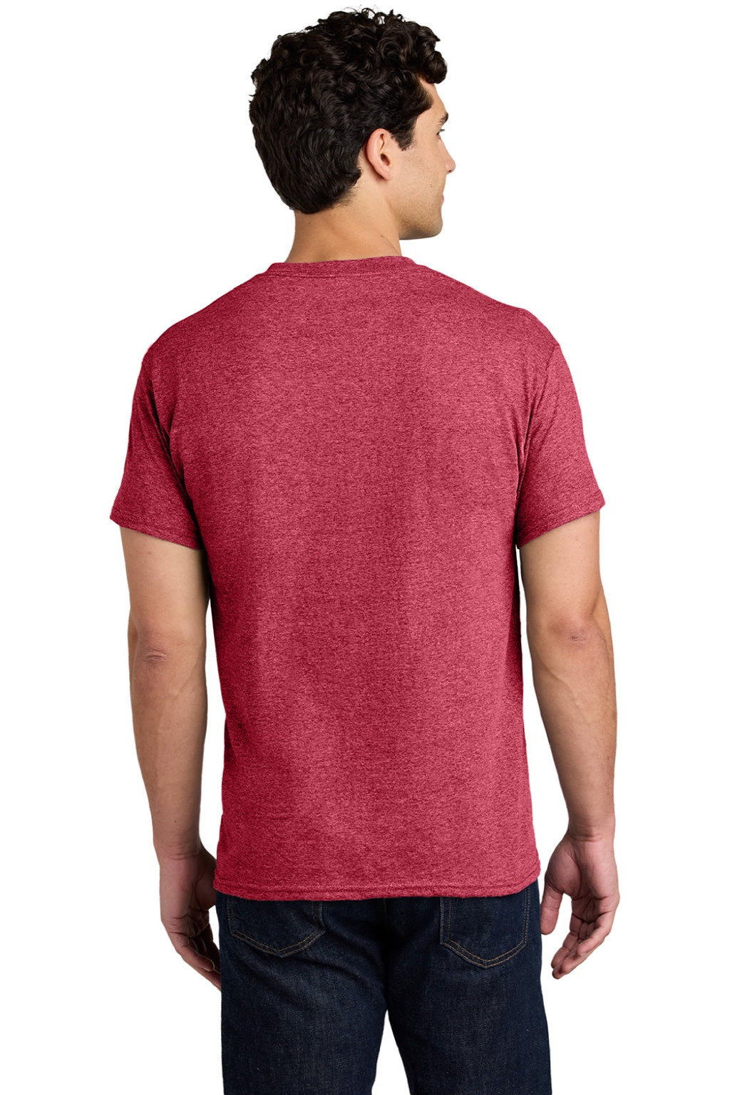 Gildan 5000 Mens Short Sleeve Crewneck T-Shirt Heather Red Model Back