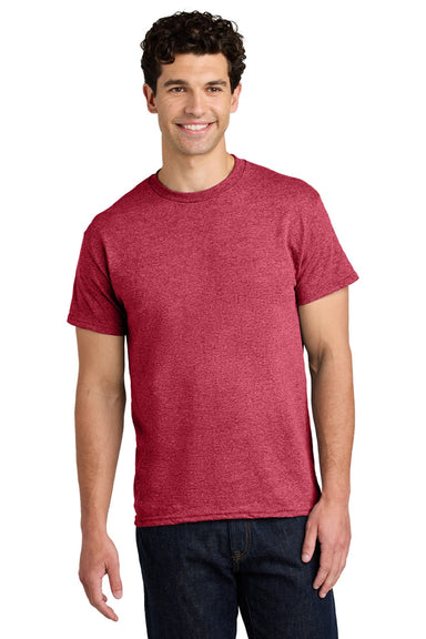 Gildan 5000 Mens Short Sleeve Crewneck T-Shirt Heather Red Model Front
