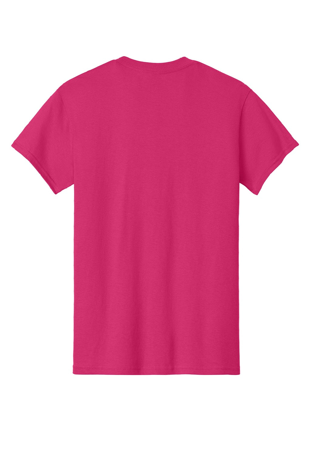 Gildan 5000 Mens Short Sleeve Crewneck T-Shirt Heliconia Pink Flat Back