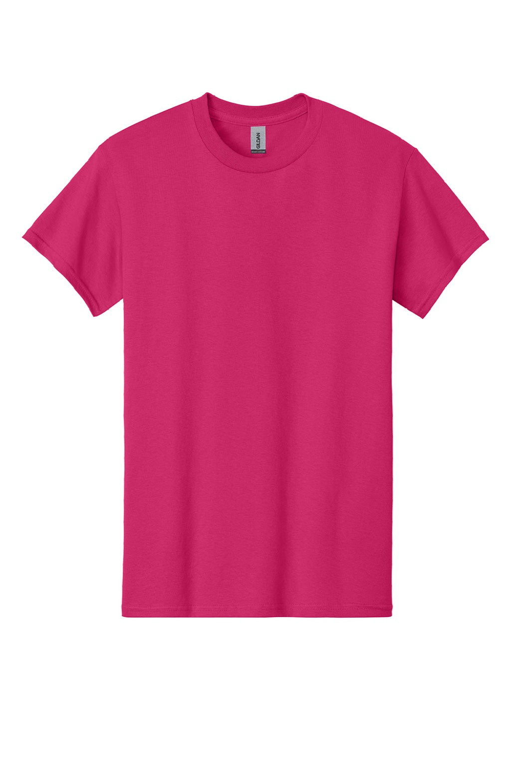 Gildan 5000 Mens Short Sleeve Crewneck T-Shirt Heliconia Pink Flat Front