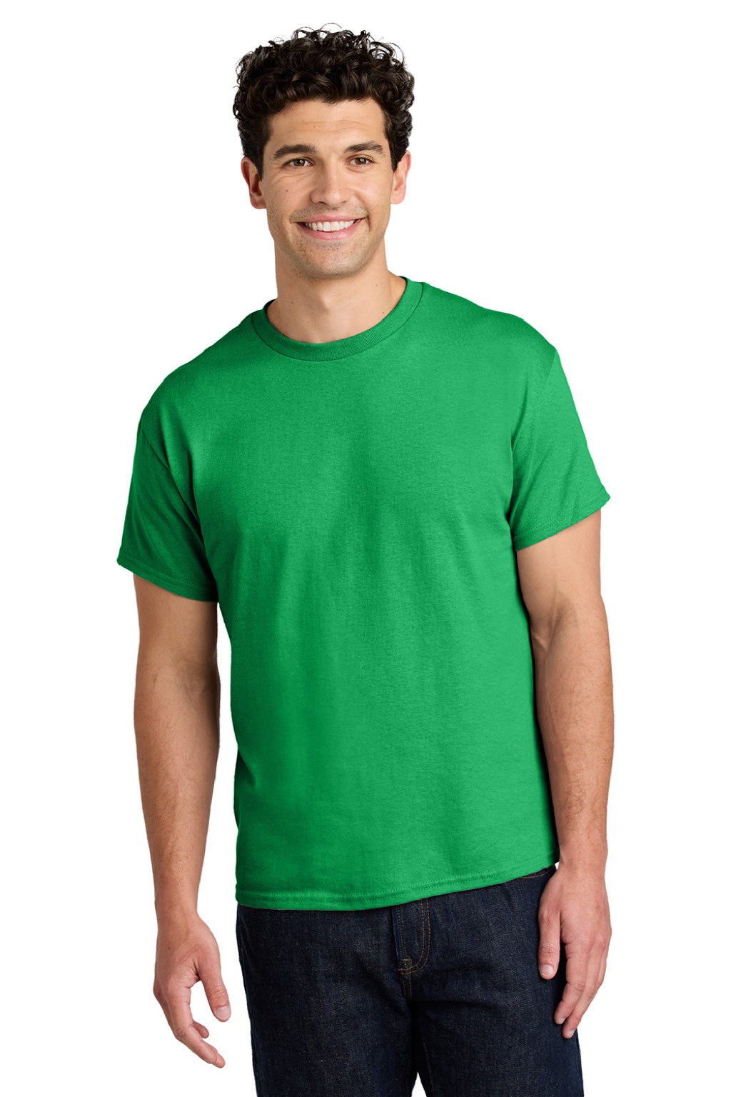 Gildan 5000 Mens Short Sleeve Crewneck T-Shirt Irish Green Model Front