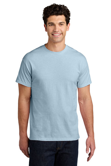 Gildan 5000 Mens Short Sleeve Crewneck T-Shirt Light Blue Model Front