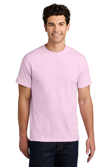 Gildan 5000 Mens Short Sleeve Crewneck T-Shirt Light Pink Model Front