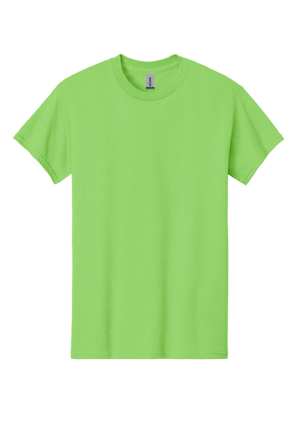 Gildan 5000 Mens Short Sleeve Crewneck T-Shirt Lime Green Flat Front
