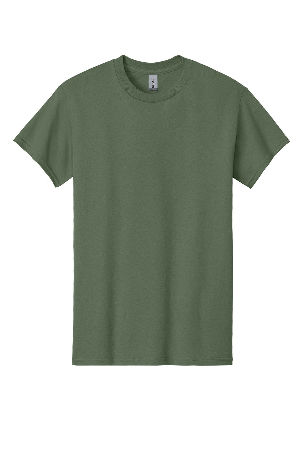 Gildan 5000 Mens Short Sleeve Crewneck T-Shirt Military Green Flat Front
