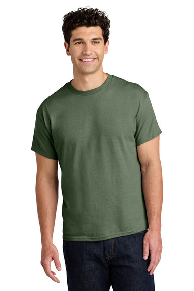 Gildan 5000 Mens Short Sleeve Crewneck T-Shirt Military Green Model Front