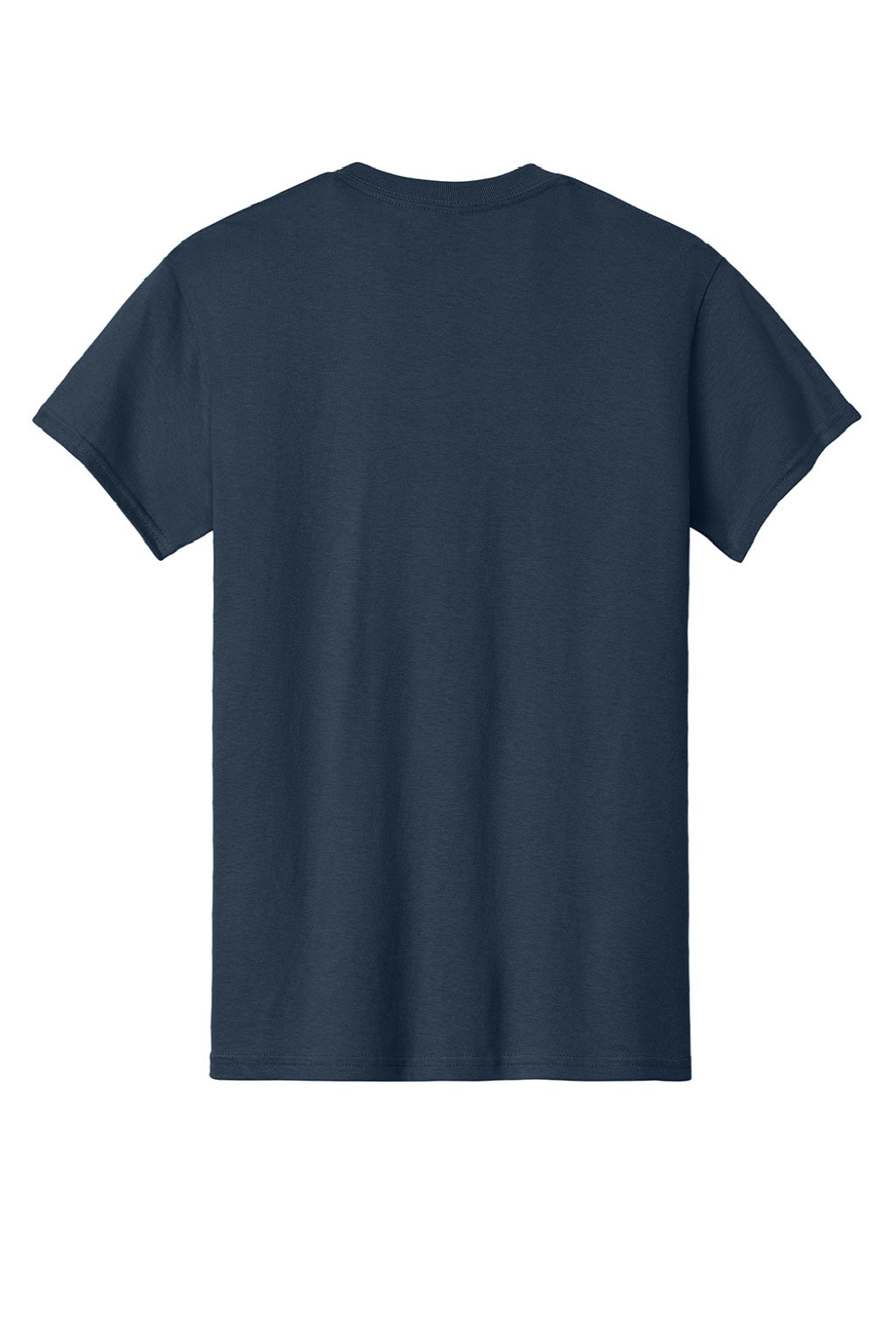 Gildan 5000 Mens Short Sleeve Crewneck T-Shirt Navy Blue Flat Back