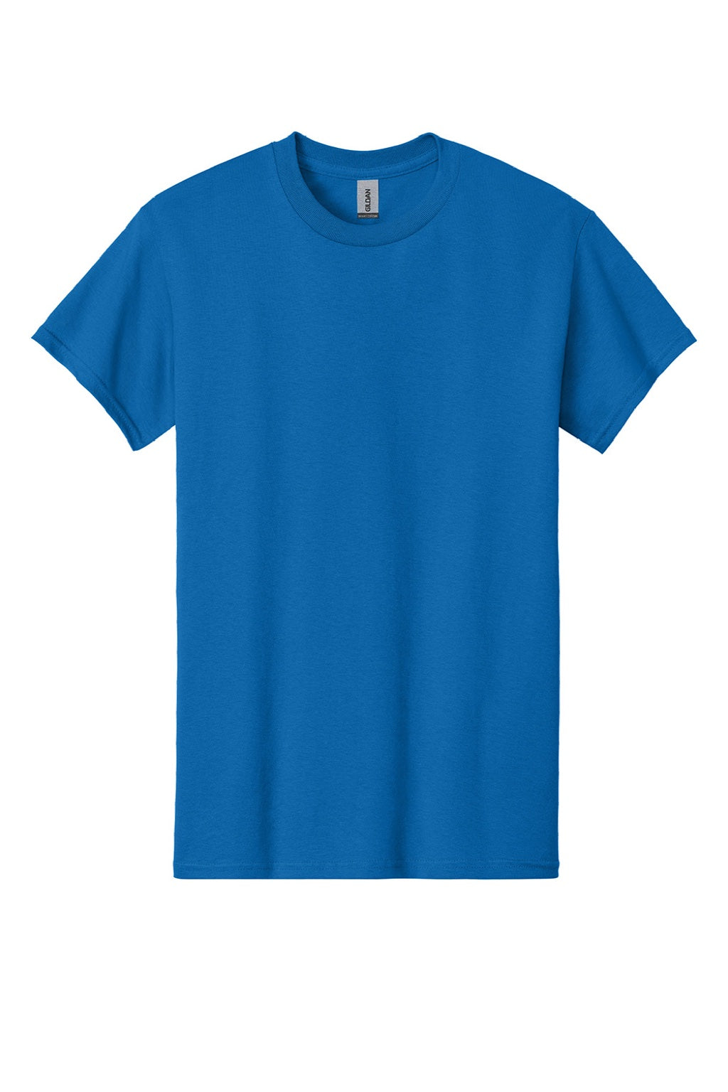 Gildan 5000 Mens Short Sleeve Crewneck T-Shirt Neon Blue Flat Front