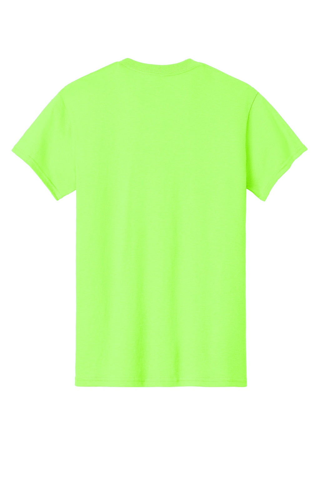 Gildan 5000 Mens Short Sleeve Crewneck T-Shirt Neon Green Flat Back