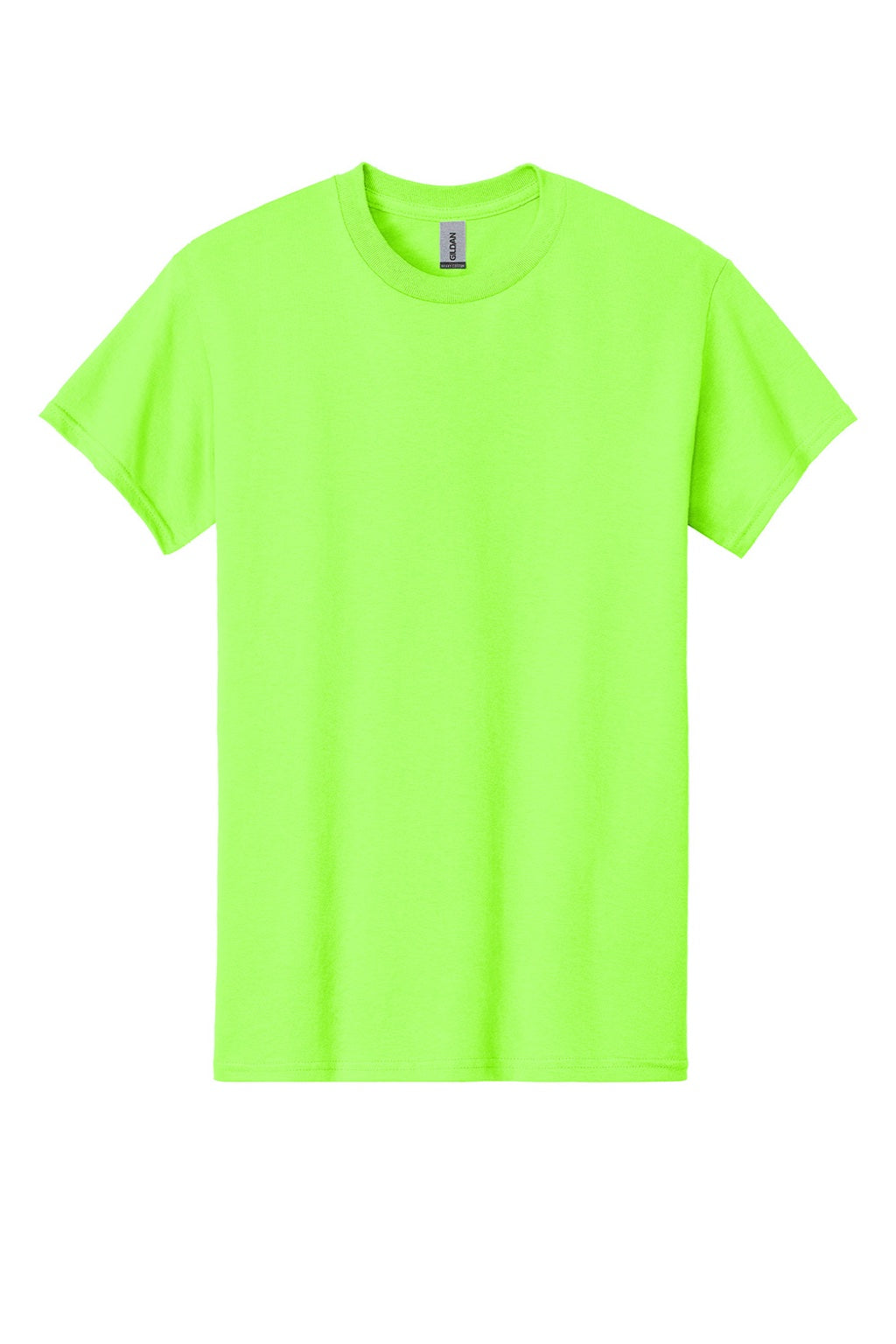 Gildan 5000 Mens Short Sleeve Crewneck T-Shirt Neon Green Flat Front