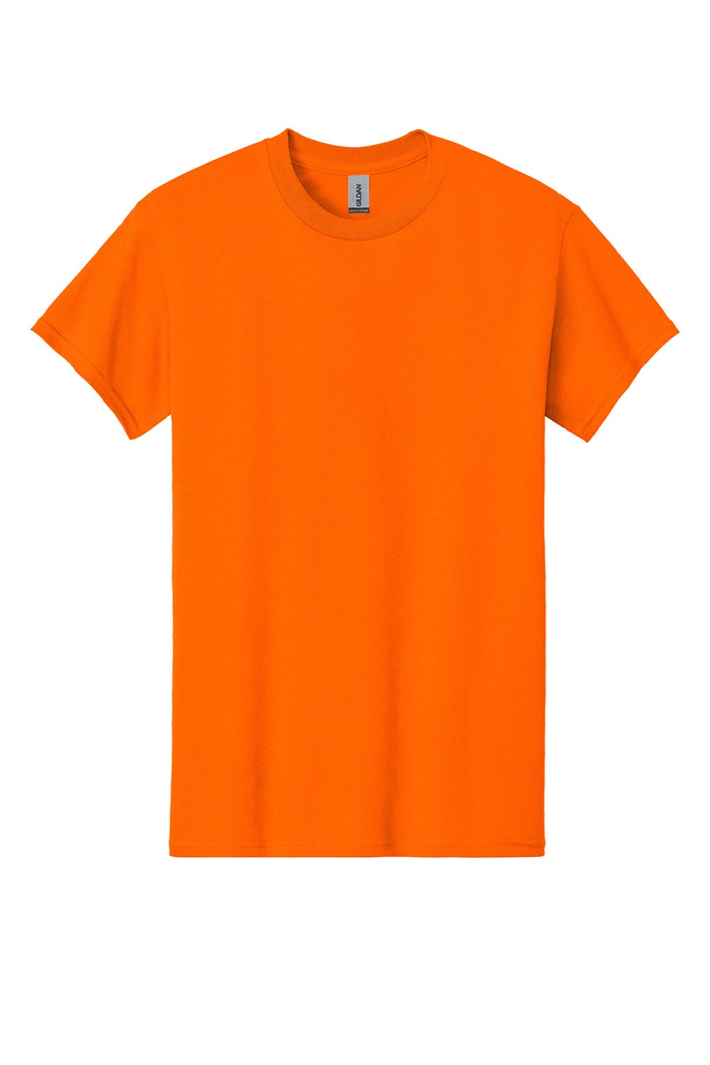 Gildan 5000 Mens Short Sleeve Crewneck T-Shirt Safety Orange Flat Front