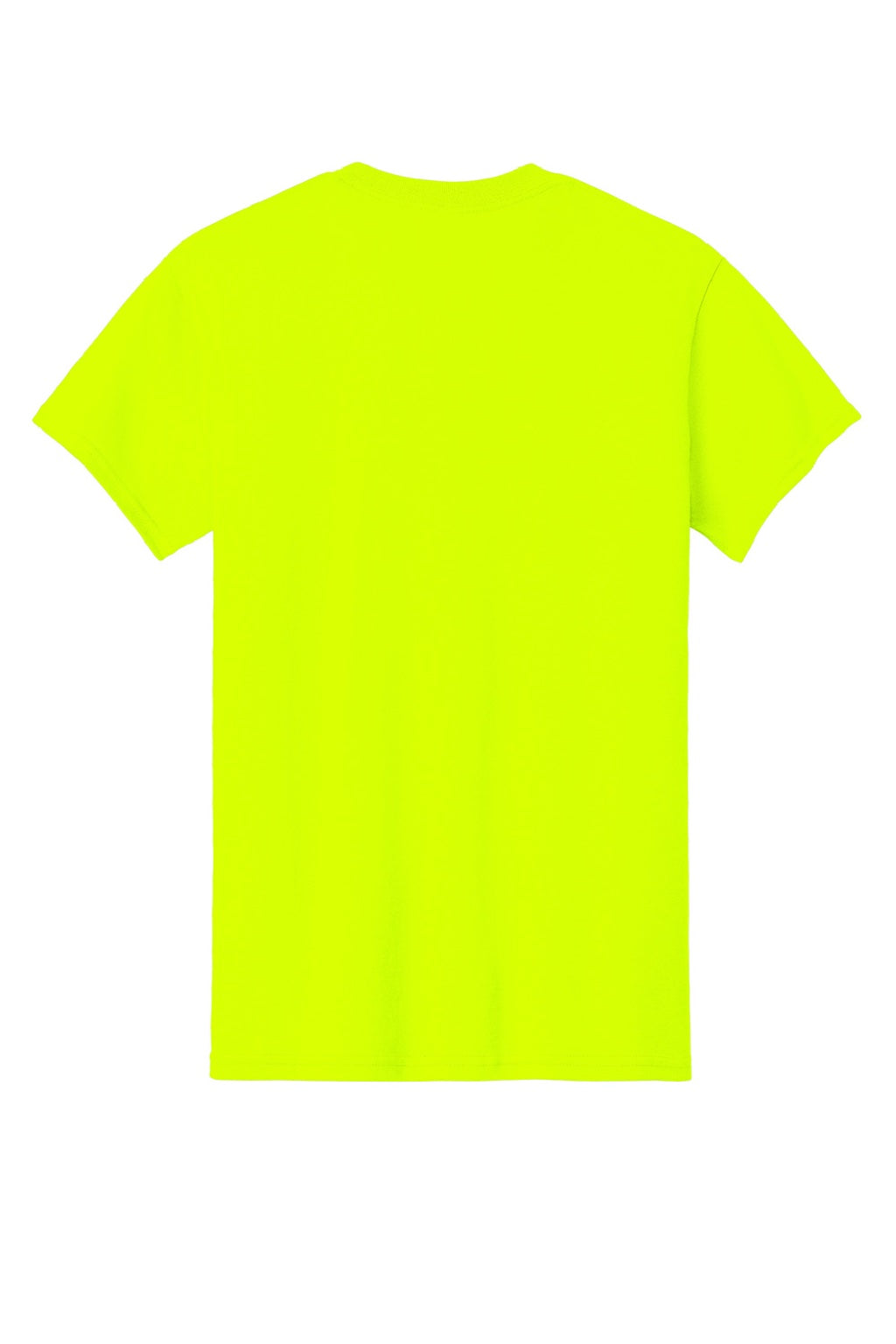 Gildan 5000 Mens Short Sleeve Crewneck T-Shirt Safety Green Flat Back