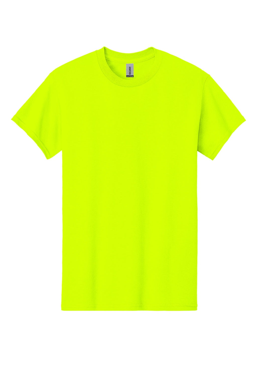 Gildan 5000 Mens Short Sleeve Crewneck T-Shirt Safety Green Flat Front