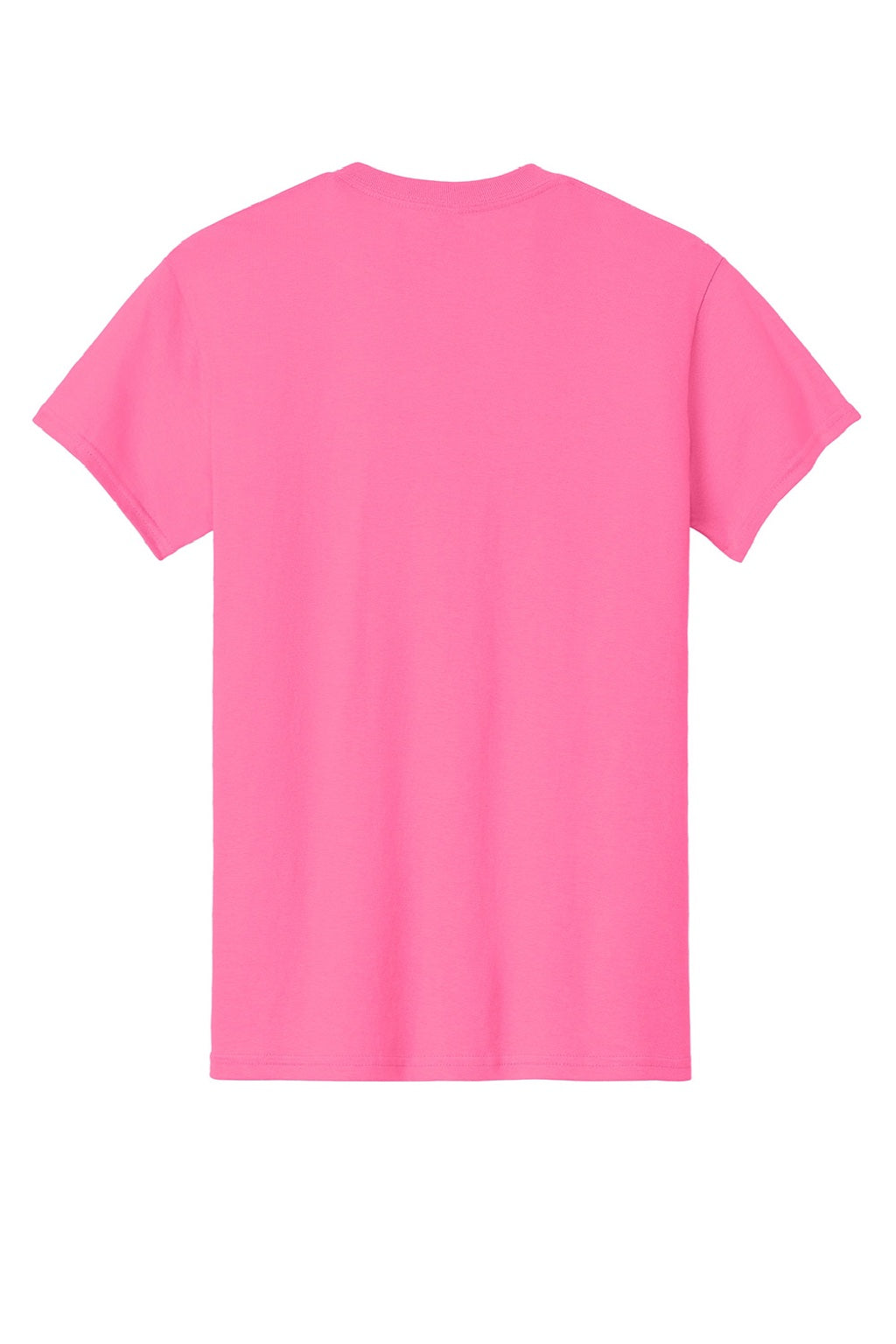 Gildan 5000 Mens Short Sleeve Crewneck T-Shirt Safety Pink Flat Back