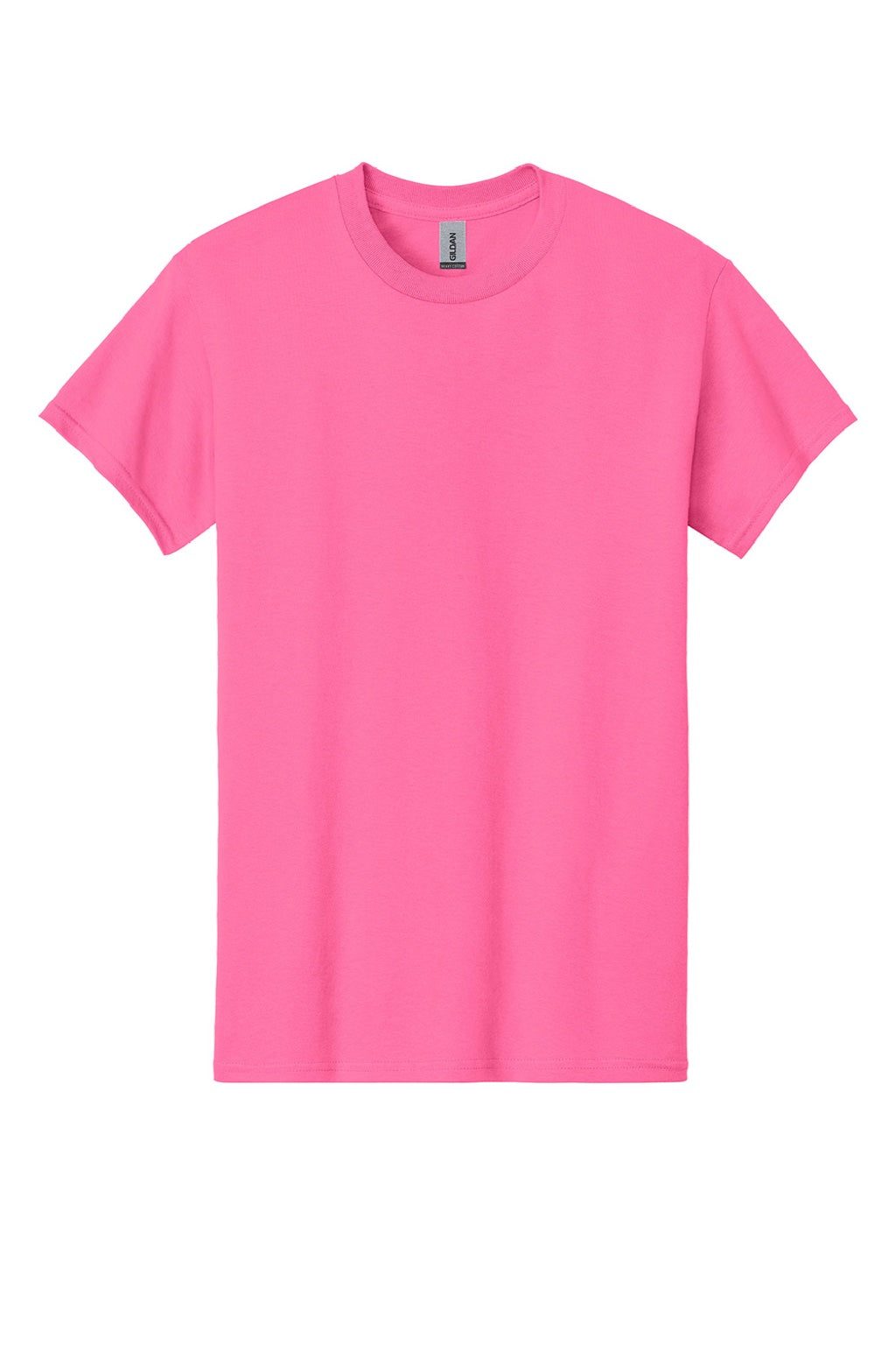Gildan 5000 Mens Short Sleeve Crewneck T-Shirt Safety Pink Flat Front