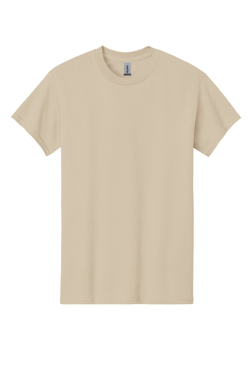 Gildan 5000 Mens Short Sleeve Crewneck T-Shirt Sand Flat Front