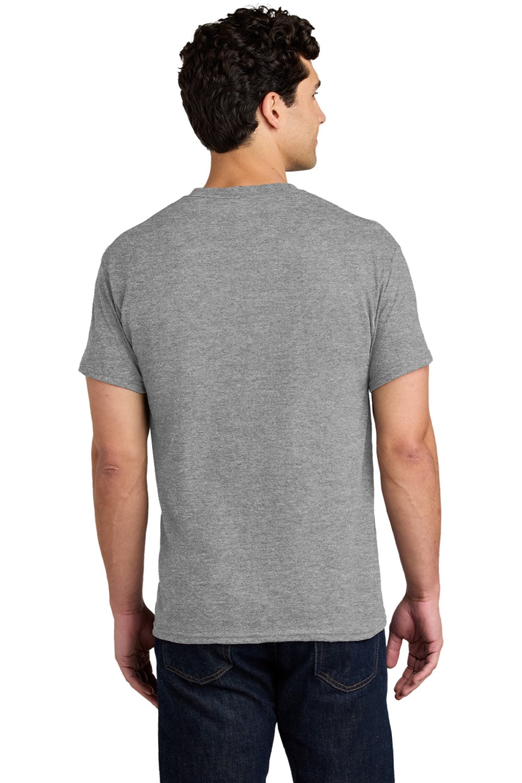 Gildan 5000 Mens Short Sleeve Crewneck T-Shirt Sport Grey Model Back