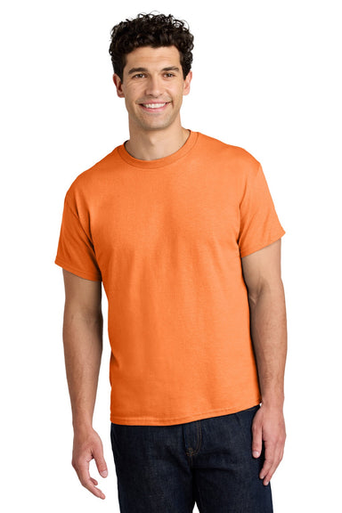 Gildan 5000 Mens Short Sleeve Crewneck T-Shirt Tangerine Orange Model Front