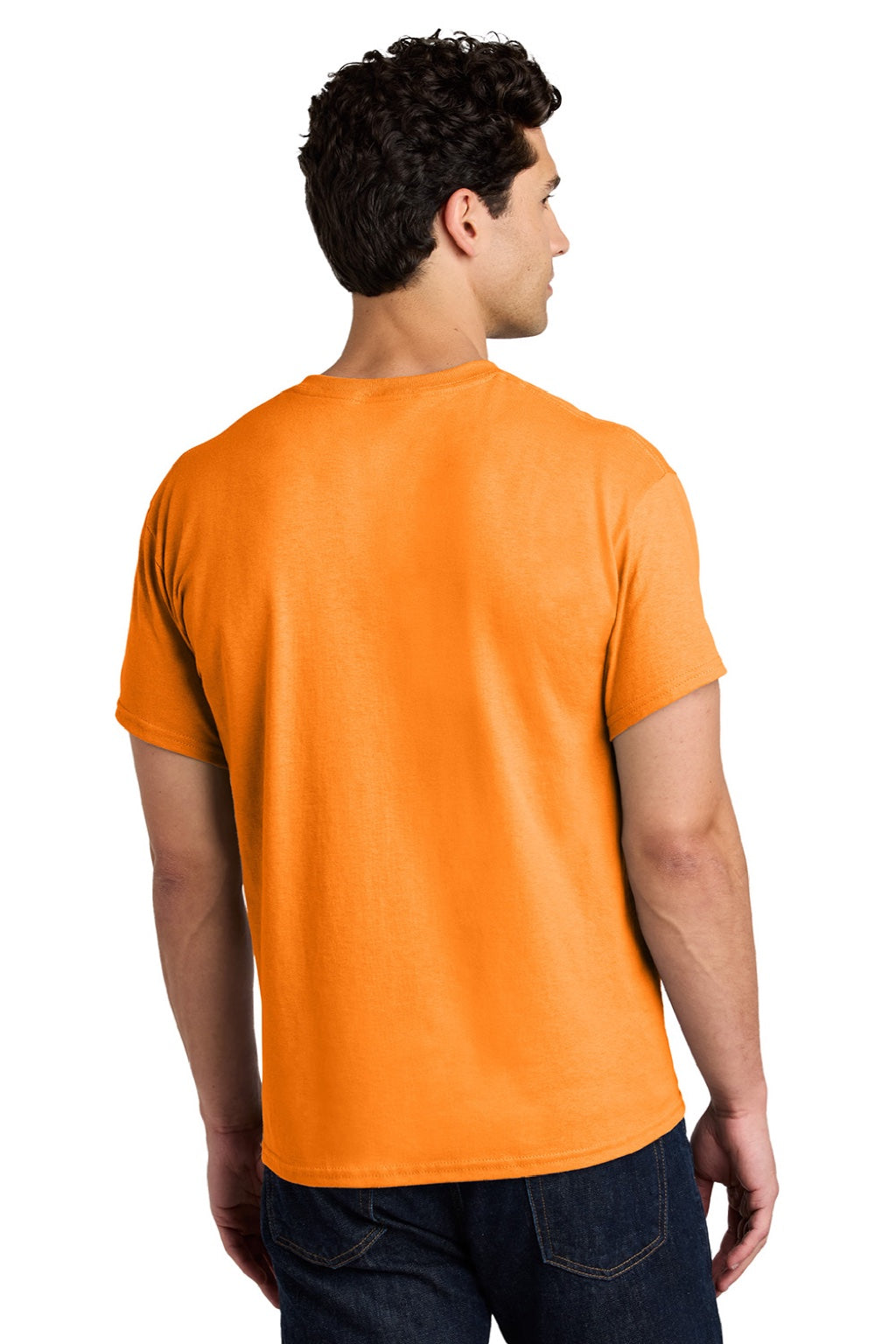 Gildan 5000 Mens Short Sleeve Crewneck T-Shirt Tennessee Orange Model Back