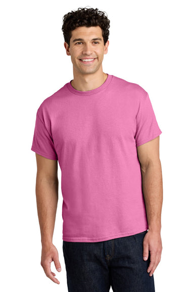 Gildan 5000 Mens Short Sleeve Crewneck T-Shirt Azalea Pink Model Front