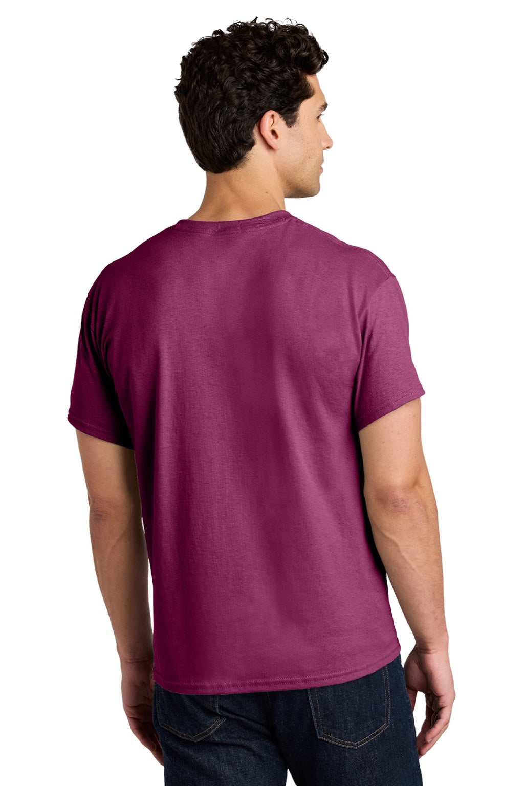 Gildan 5000 Mens Short Sleeve Crewneck T-Shirt Berry Model Back