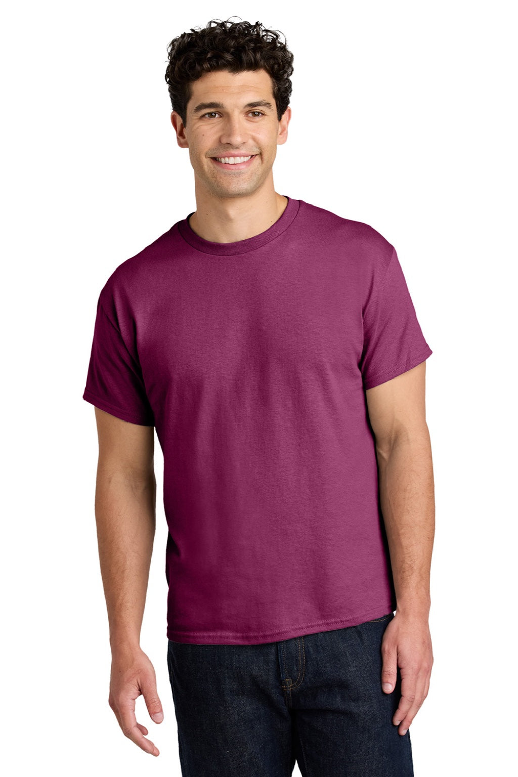 Gildan 5000 Mens Short Sleeve Crewneck T-Shirt Berry Model Front