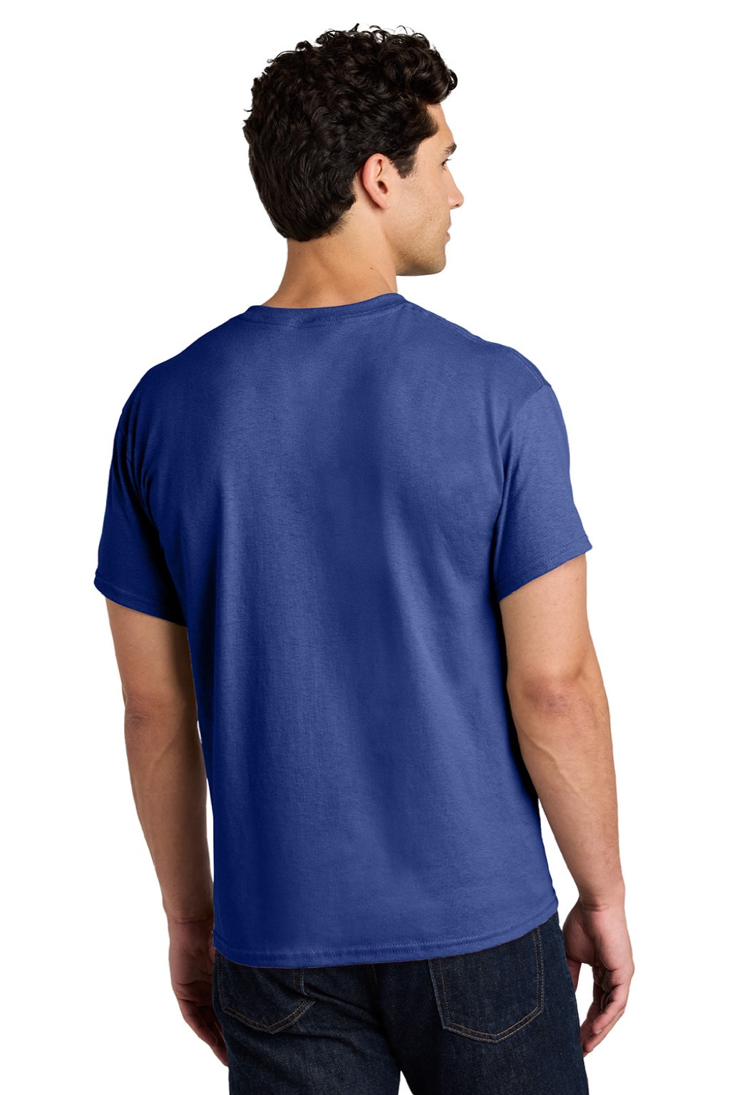 Gildan 5000 Mens Short Sleeve Crewneck T-Shirt Cobalt Blue Model Back