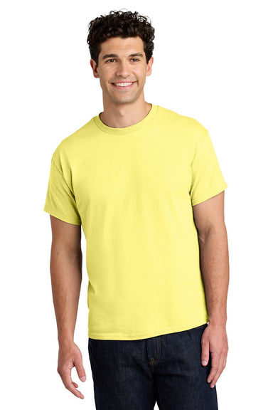 Gildan 5000 Mens Short Sleeve Crewneck T-Shirt Cornsilk Yellow Model Front