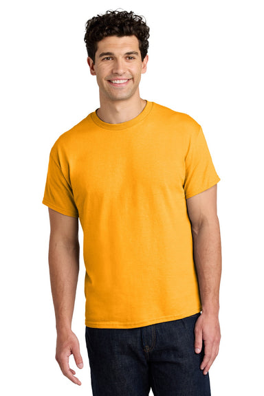 Gildan 5000 Mens Short Sleeve Crewneck T-Shirt Gold Model Front