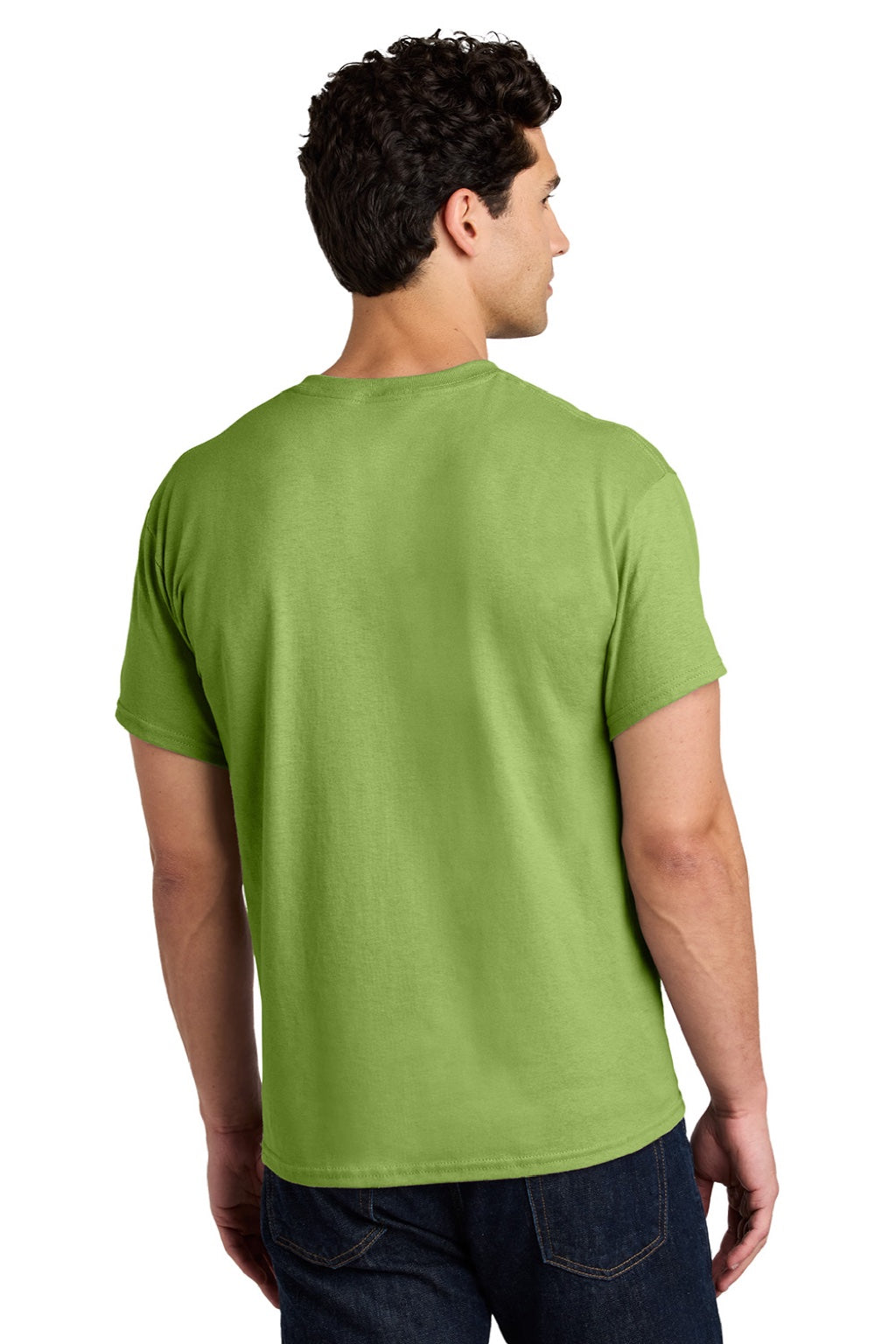 Gildan 5000 Mens Short Sleeve Crewneck T-Shirt Kiwi Green Model Back