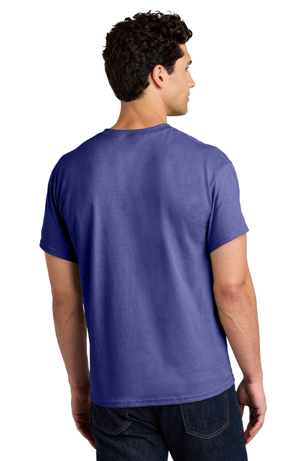 Gildan 5000 Mens Short Sleeve Crewneck T-Shirt Lilac Purple Model Back