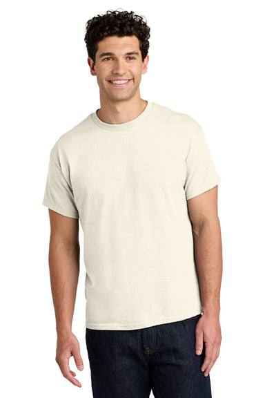 Gildan 5000 Mens Short Sleeve Crewneck T-Shirt Natural Model Front