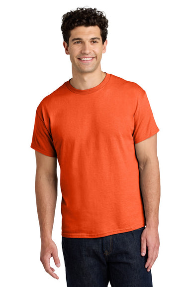 Gildan 5000 Mens Short Sleeve Crewneck T-Shirt Orange Model Front