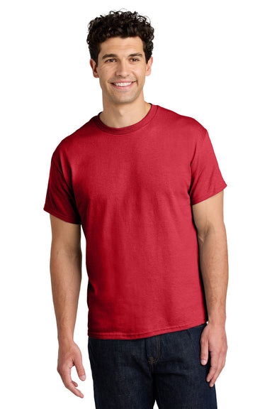 Gildan 5000 Mens Short Sleeve Crewneck T-Shirt Red Model Front