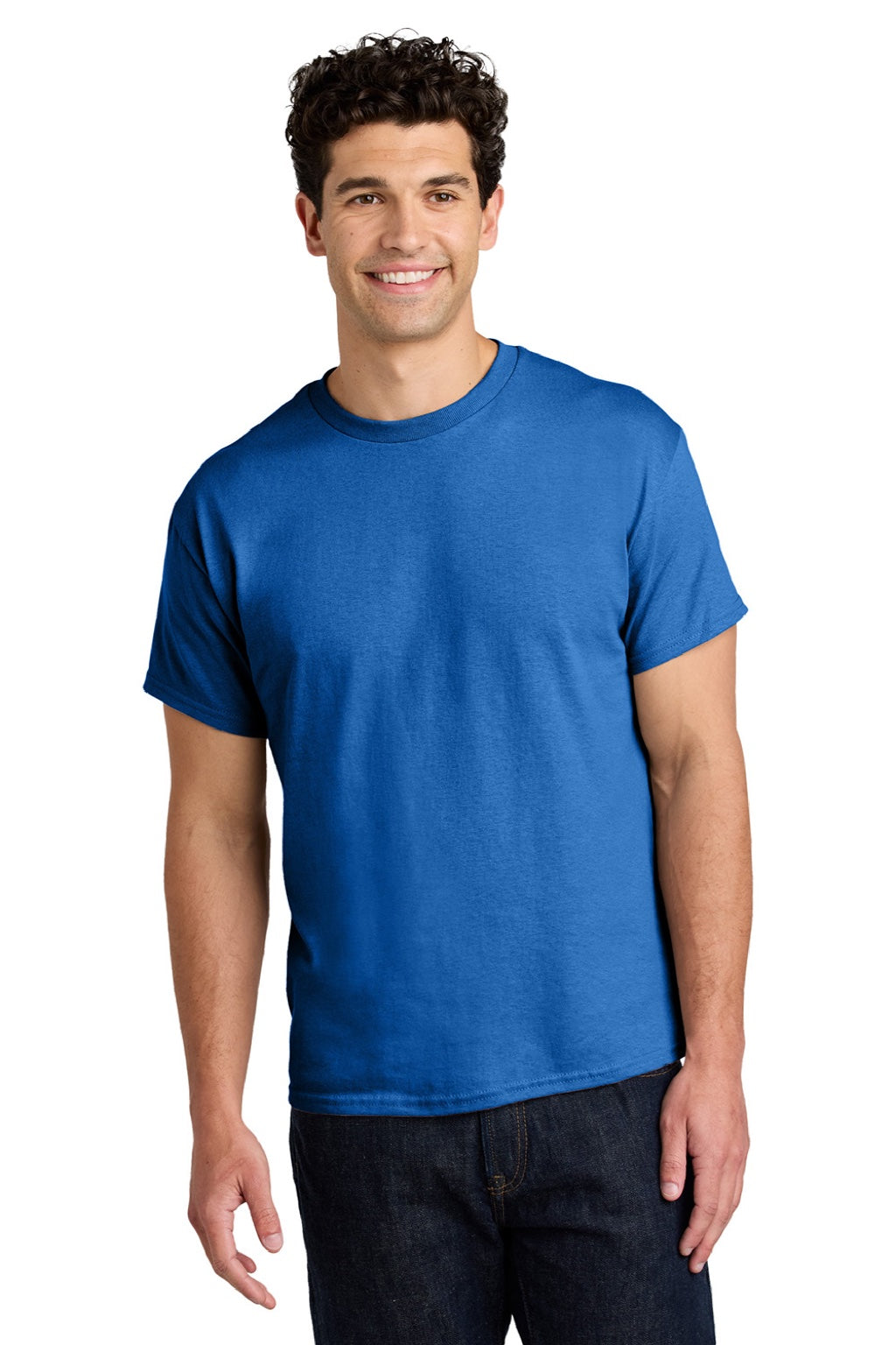 Gildan 5000 Mens Short Sleeve Crewneck T-Shirt Royal Blue Model Front