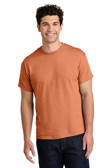 Gildan 5000 Mens Short Sleeve Crewneck T-Shirt Sunset Orange Model Front
