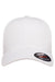 Flexfit Hats 5001 Mens Stretch Fit Hat White Flat Front