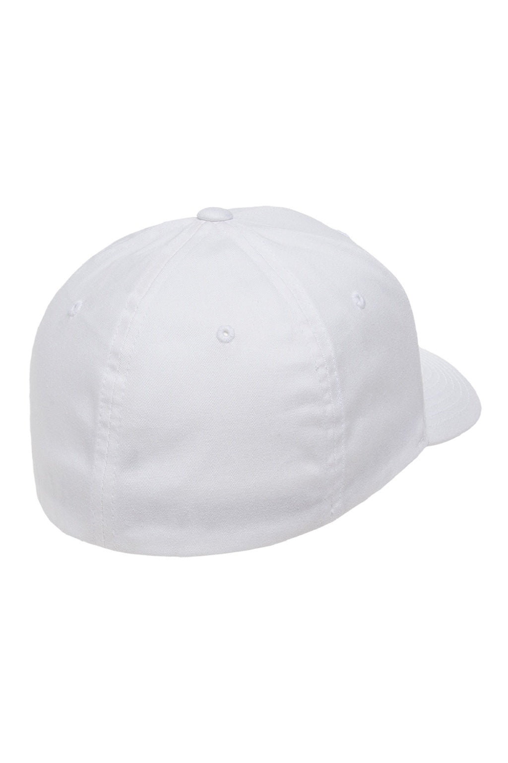 Flexfit Hats 5001 Mens Stretch Fit Hat White Flat Back
